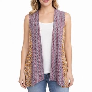 Global Desi Brand Multicolored Boho Open Cardigan Blouse Large